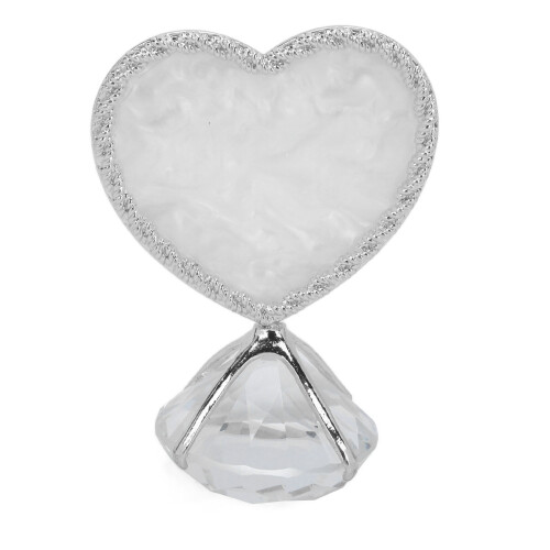 (Silver) Heart Shaped Double Sided Nail Display Stand Silver