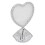 (Silver) Heart Shaped Double Sided Nail Display Stand Silver 3