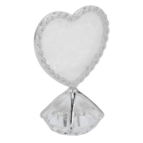 (Silver) Heart Shaped Double Sided Nail Display Stand Silver 2