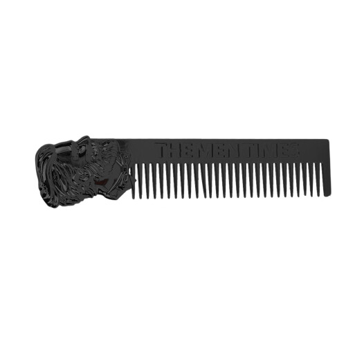 (Black) Bartkamm Edelstahl 3D-Porträt schwarz
