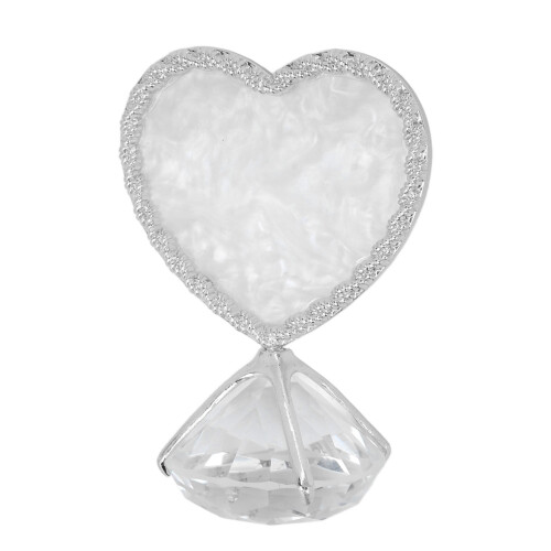 (Silver) Heart Shaped Double Sided Nail Display Stand Silver 1