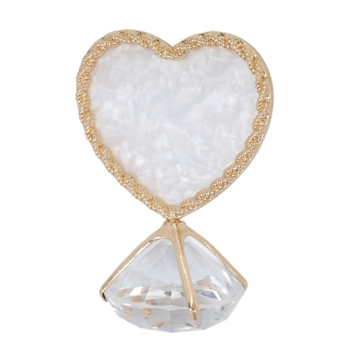 (Gold) Heart Shaped Double Sided Nail Display Stand Silver 1