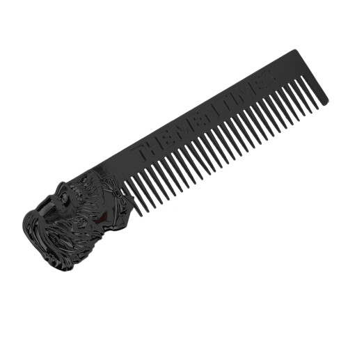 (Black) Bartkamm Edelstahl 3D-Porträt schwarz 2