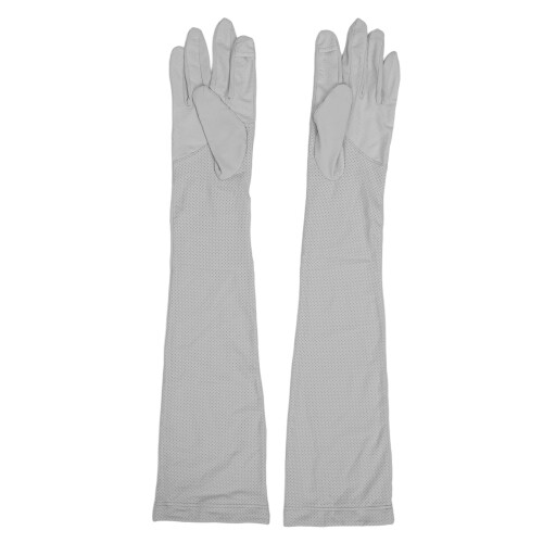 (Grey) 2 Pz Maniche Braccio UV Seta Ghiaccio Nero