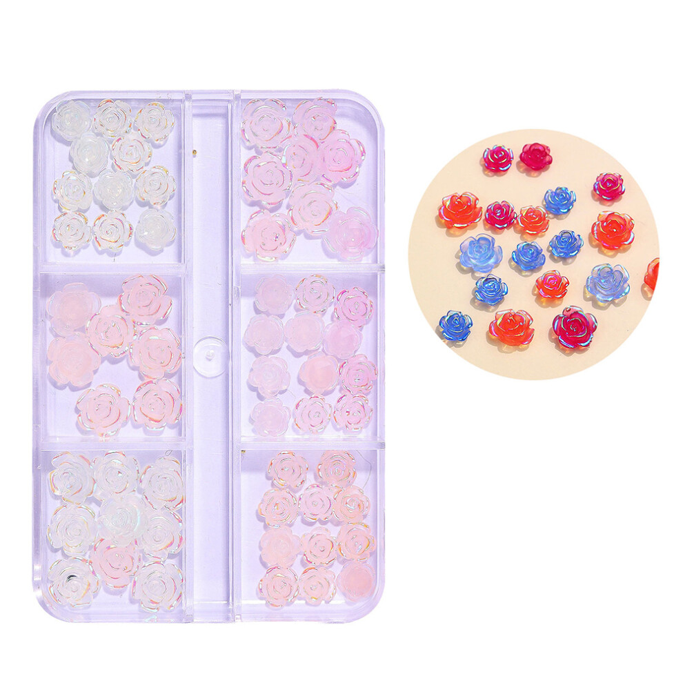 3D Nail Flowers Rhinestone Heart Bows Octagon Acrylic Art Supplies