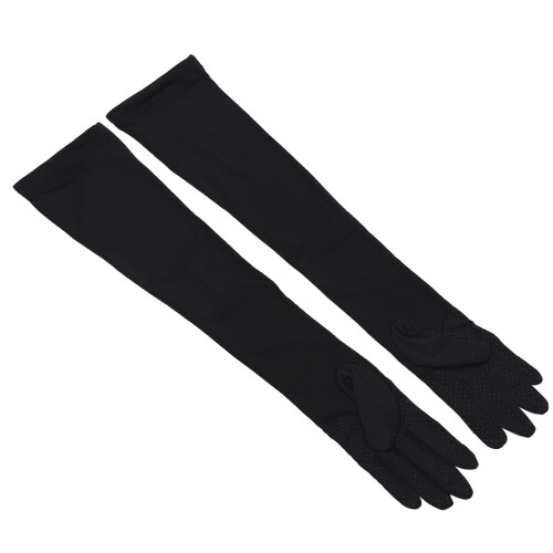 (Black) 2 Pz Maniche Braccio UV Seta Ghiaccio Nero 1