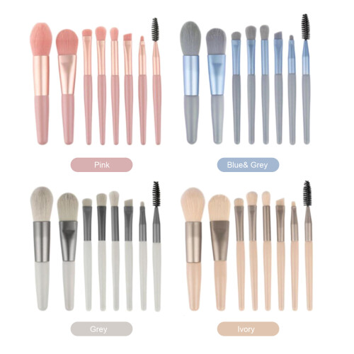 8pcs Makeup Brush Kit Blush Eye Lip