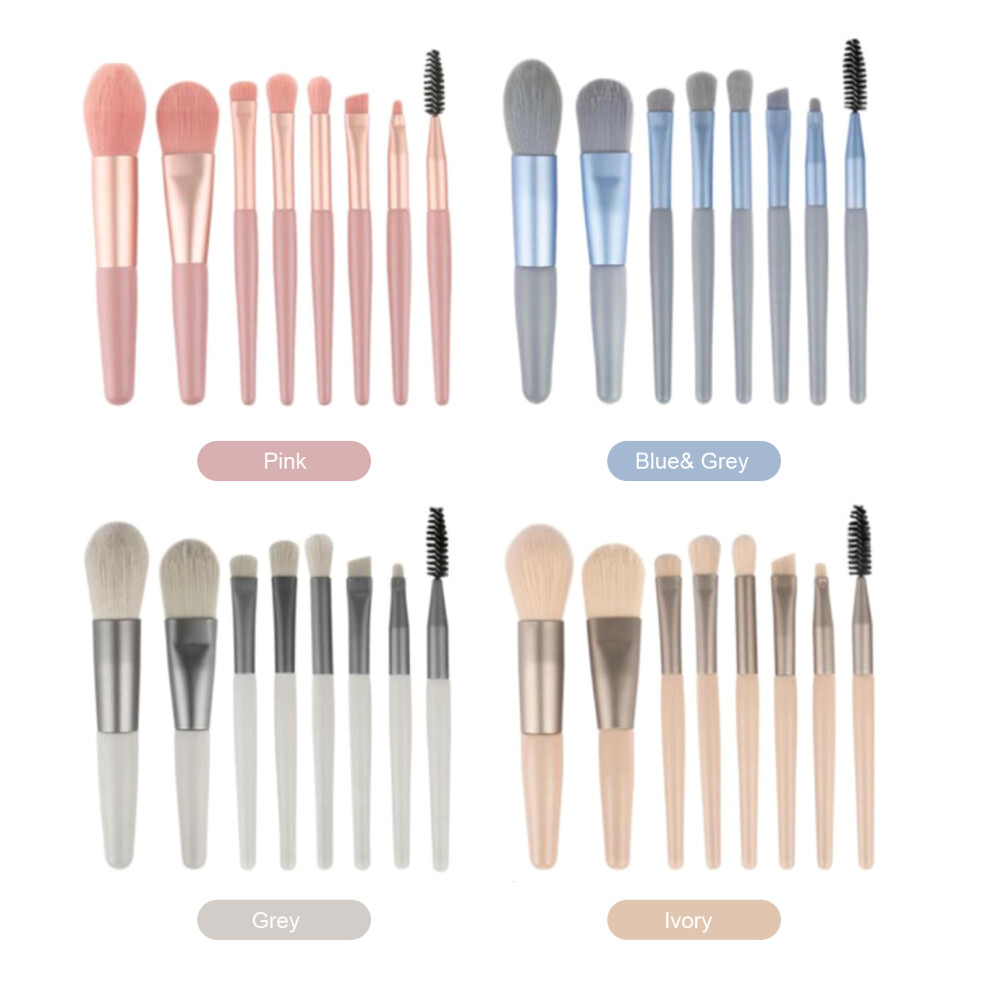 8PCS Makeup Brushes Kit Blush Foundation Eye Shadow Eyebrow Lip