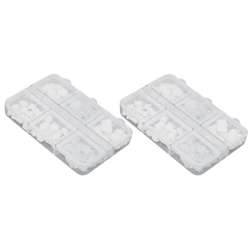 2 Box White Rose Camellia Nail Art Rhinestones 1