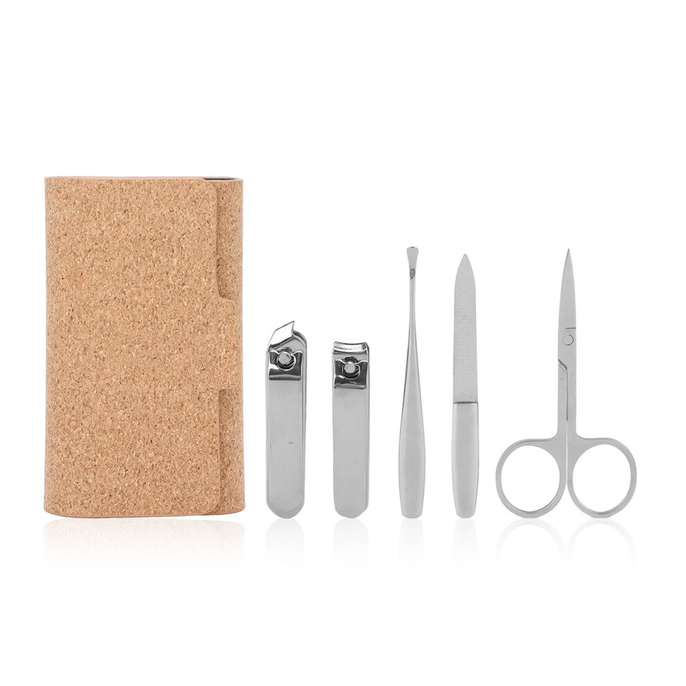 5 Pcs Blue Flat Bevel Nail Clippers Eyebrow Ear Spoon File