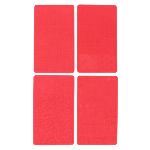 4x 3D-Nagelvorlage Silikon-Stempel