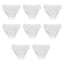 8pcs Women Disposable Cotton Panties Soft Breathable White