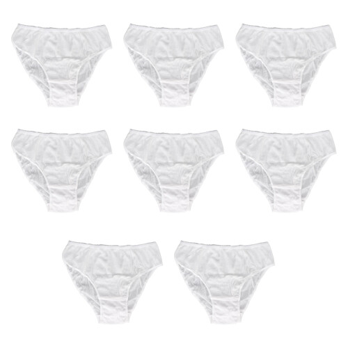 8pcs Women Disposable Cotton Panties Soft Breathable White