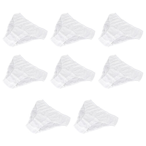 8pcs Women Disposable Cotton Panties Soft Breathable White 2