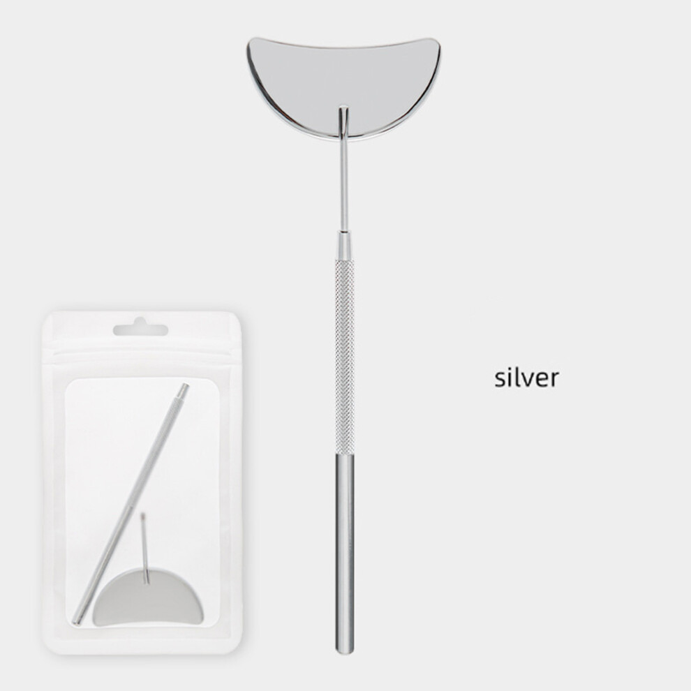 Silver (Silver) Portable Stainless Steel Lash Mirror