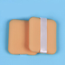 (Skin Color Rectangle) Puderquaste Kosmetik-Schwamm Gelb Rund