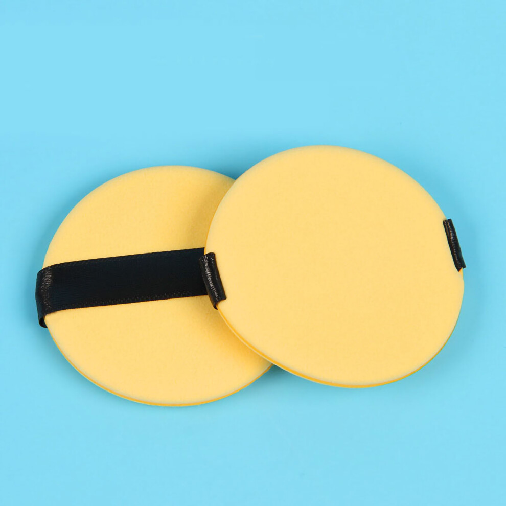 Yellow ( Round) Powder Puff Dual Sided Cosmetic Sponge Round
