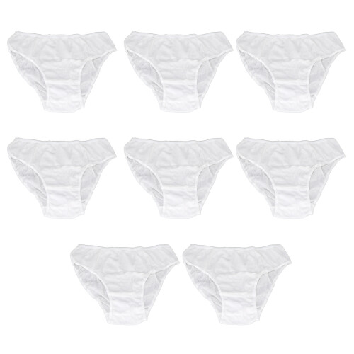 8pcs Women Disposable Cotton Panties Soft Breathable White 1