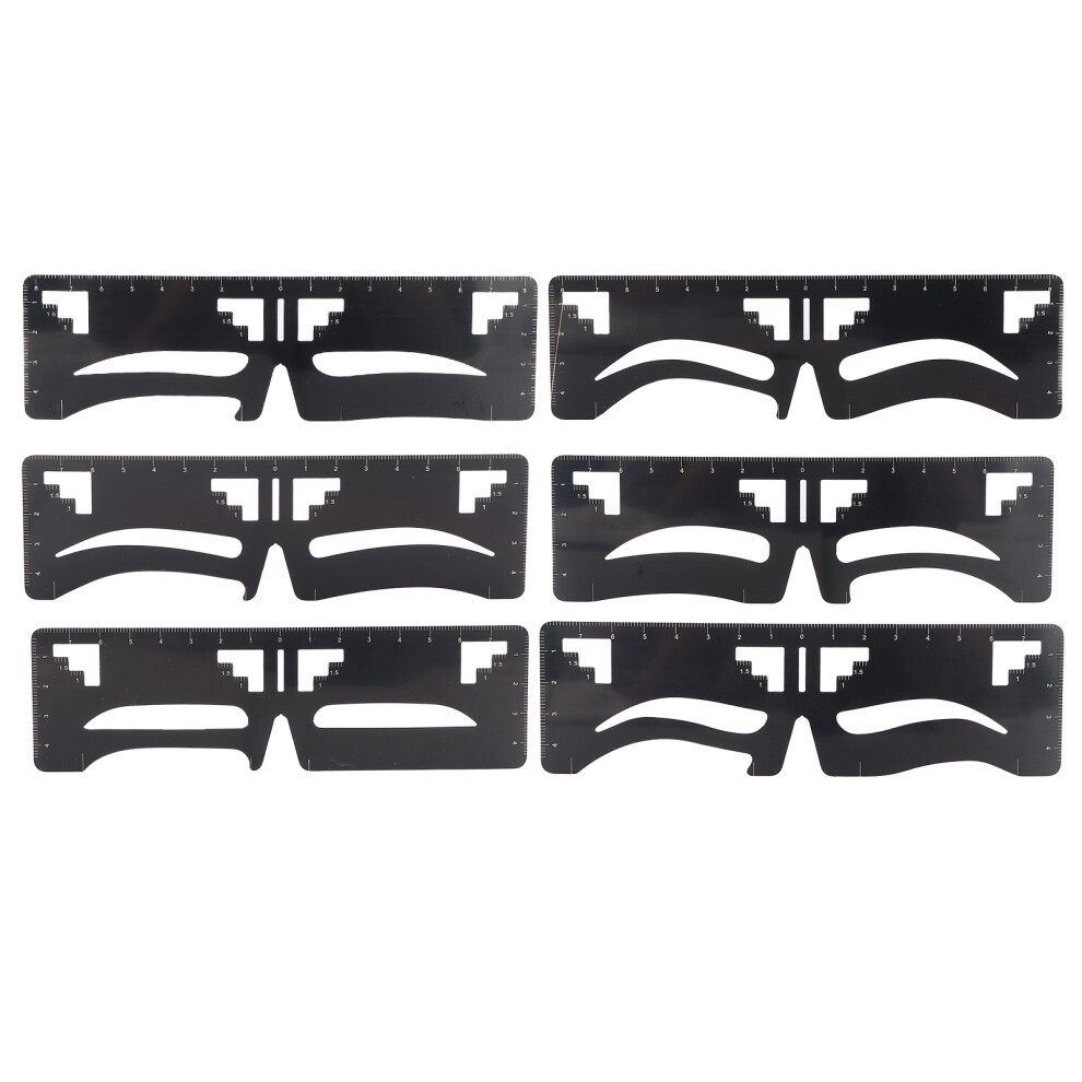 6pcs Stainless Steel Eyebrow Ruler Stencil Template