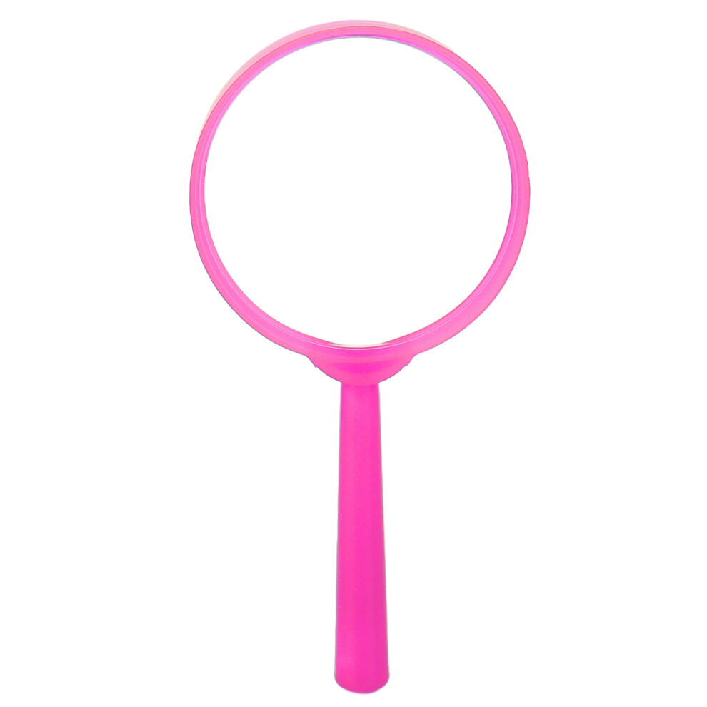 Pink (Pink) Mini Handheld Magnifier With Plastic Handle Reading Loupe