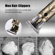 Cordless Hair Clippers LCD T-Blade USB Electric Beard Trimmer for Men