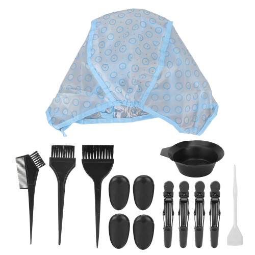 14pcs Hair Dye Brush Bowl Set with Clips