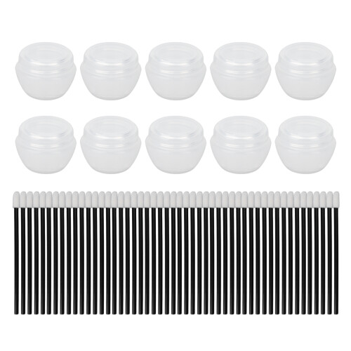50er Set Einweg-Lippenspatel + 10 leere Gläser DIY