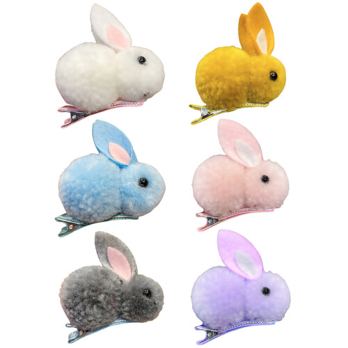 6 Sticker Bärchen Haarspangen Plüsch Geschenk für Mädchen