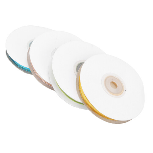 4x Satinband 0,9cm transparent für Blumen 1