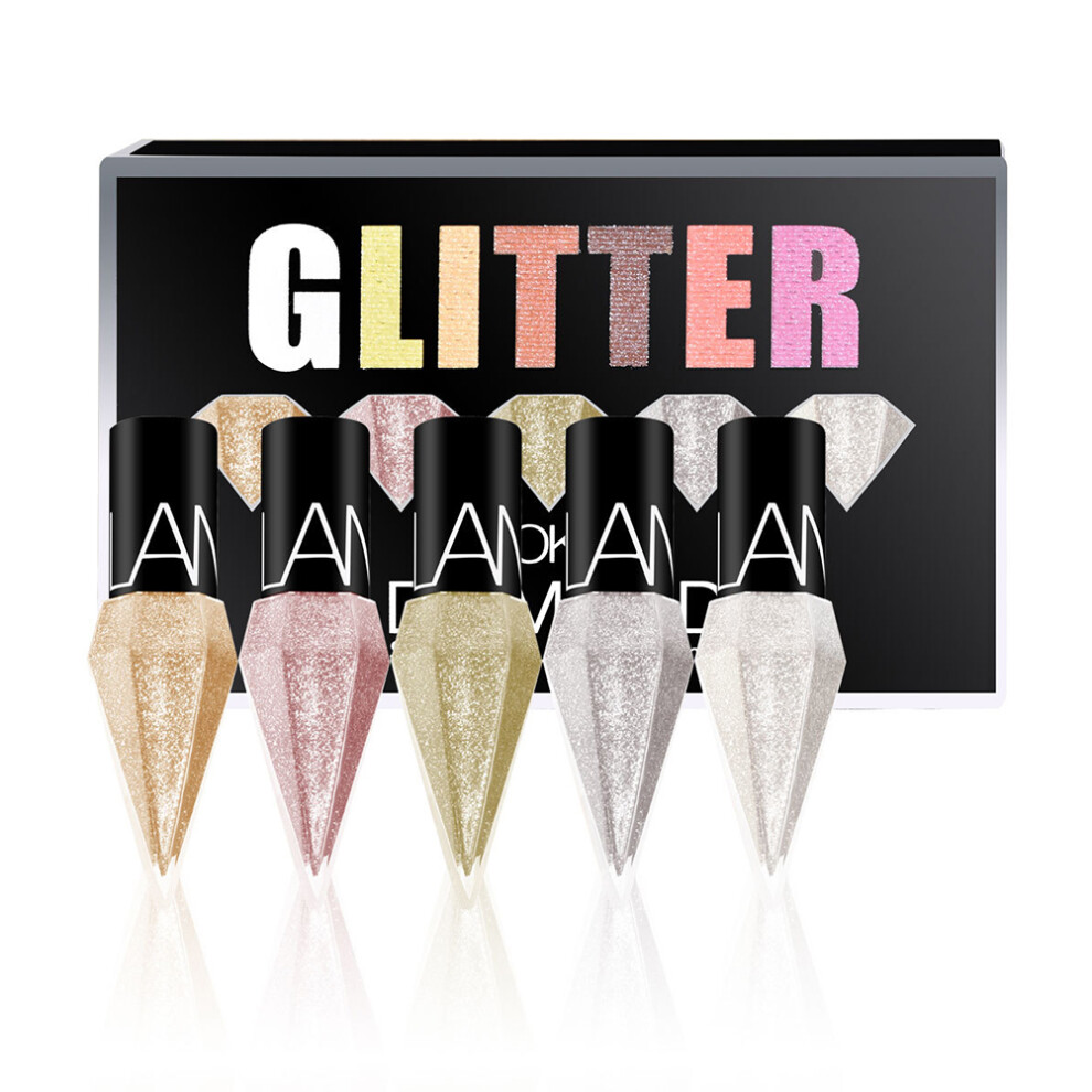 5 Pcs Shiny Waterproof Liquid Glitter Eyeliner Set Smudgeproof