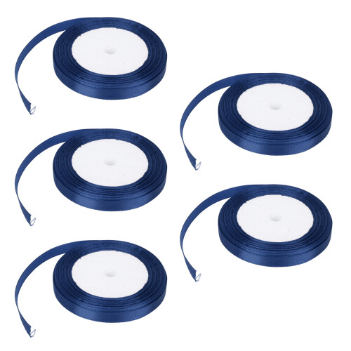 (Dark Blue) 5x Satijnlint 22m 10mm Bruiloft