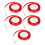 (Red) 5x 0.4in 24yd Waterproof Grey Ribbon 5