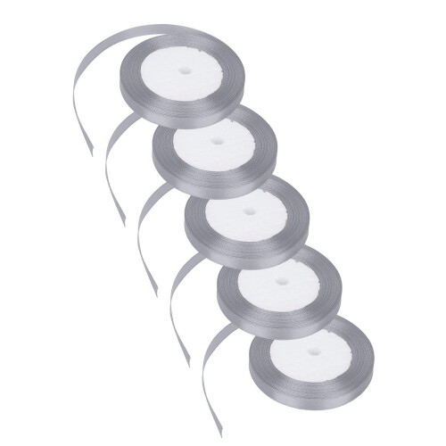 (Grey) 5x 0.4in 24yd Waterproof Grey Ribbon 2