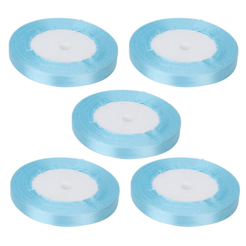 (Blue) 5 nastro raso blu 1x22m per matrimonio