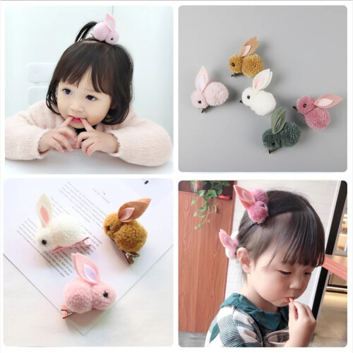 6 Sticker Bärchen Haarspangen Plüsch Geschenk für Mädchen 2