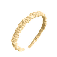 (Yellow) Ruched Satin Haarband gefaltet beige Damen Mädchen
