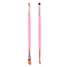 2Pcs Double End Eye Shadow Brush Pink Skin Friendly Makeup Brushes