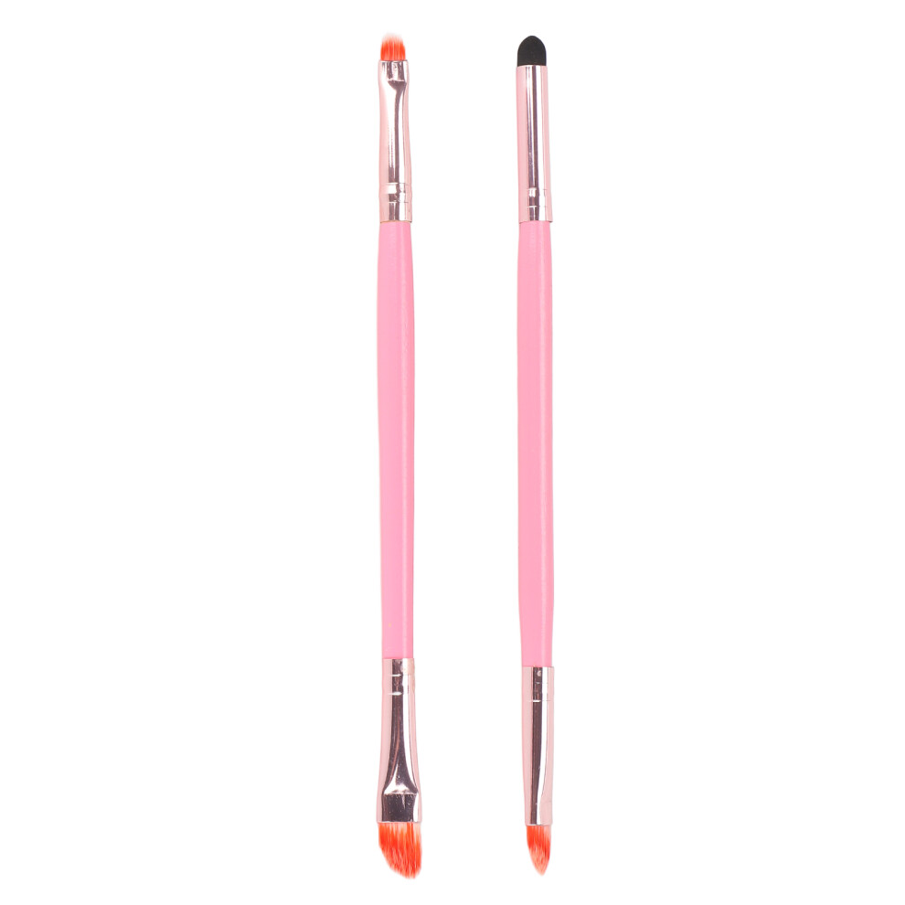 2Pcs Double End Eye Shadow Brush Pink Skin Friendly Makeup Brushes