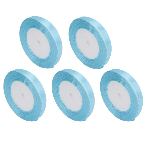 (Blue) 5 nastro raso blu 1x22m per matrimonio 2