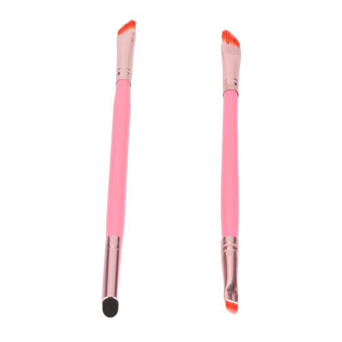2Pcs Double End Eye Shadow Brush Pink Skin Friendly Makeup Brushes 2