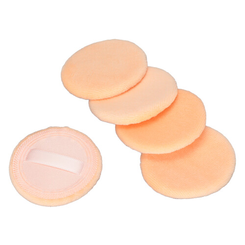 (Orange) 5x waschbare Puderquasten, weich, 3 Farben 1