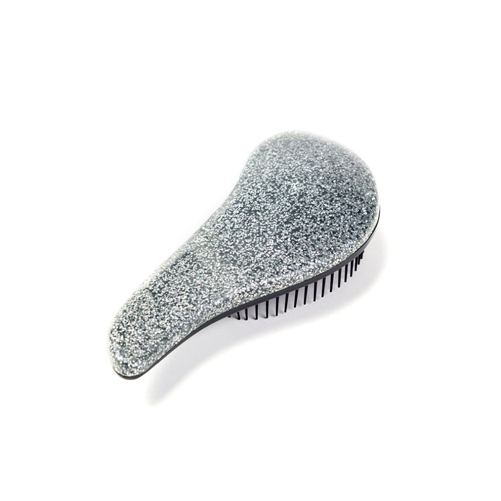 Silver Anti Static Hair Brush Sparkling Detangling Massage Comb