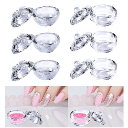 Ciotolina Vetro Mini con Coperchio Nail Art