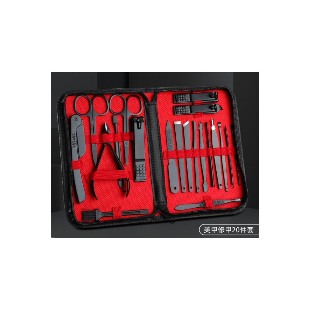 20pcs Stainless Steel Manicure Pedicure Kit Nail Clipper Scissors Set