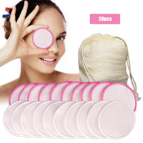 Herbruikbare Make-up Verwijderingspads (3-laags) + Netzak 1