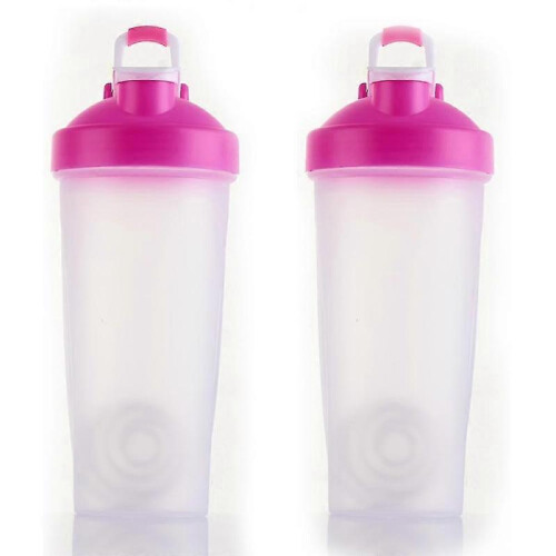 (Pink) Plastic Protein Bottle For Meal Replacement Shakes And Smoothies, Drinks, Mixed Salads