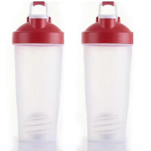 (red) Plastic Protein Bottle For Meal Replacement Shakes And Smoothies, Drinks, Mixed Salads