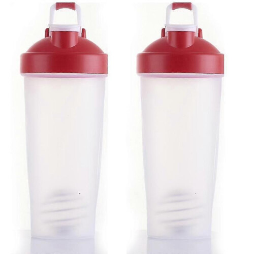 (red) Plastic Protein Bottle For Meal Replacement Shakes And Smoothies, Drinks, Mixed Salads