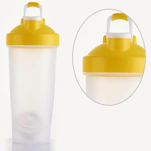 (yellow) Plastic Protein Bottle For Meal Replacement Shakes And Smoothies, Drinks, Mixed Salads 2