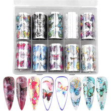10 Rollen Nagelfolie Transfer Aufkleber Schmetterling